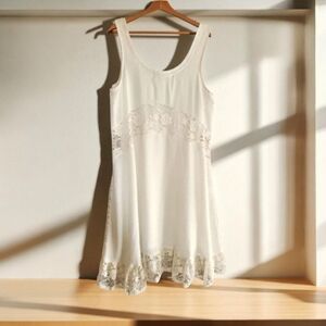 Hint Of Mint Sleeveless Tank Cream Boho Sun Dress Size